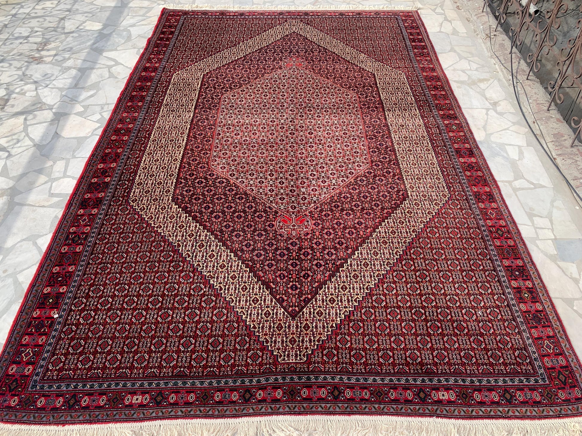 7x10 ft Vintage Geometric Rug, Hand Knotted Wool Rug, High Quality Rug Antique Oriental Rug, Home Decor Rug Dining Room Rug Living Room Rug.
