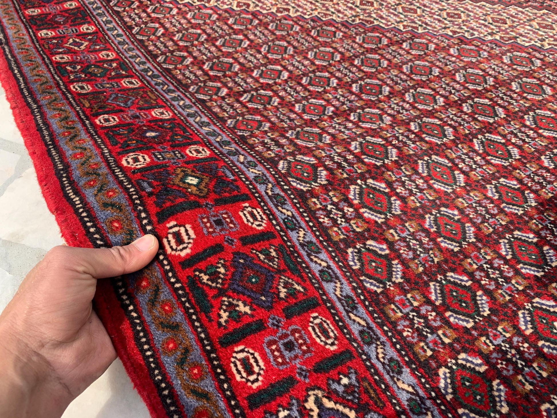7x10 ft Vintage Geometric Rug, Hand Knotted Wool Rug, High Quality Rug Antique Oriental Rug, Home Decor Rug Dining Room Rug Living Room Rug.