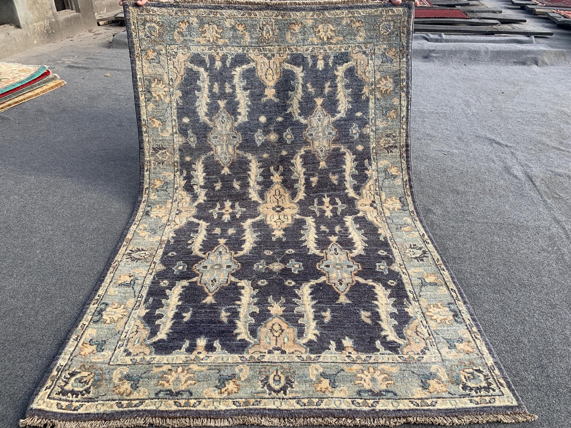 3x5 ft Grey Afghan Rug, Hand Knotted Turkmen Wool Rug, Traditional Turkmen Rug Famous Chobi Rug, Home Decor Rug Living Room Rug Bedroom Rug.