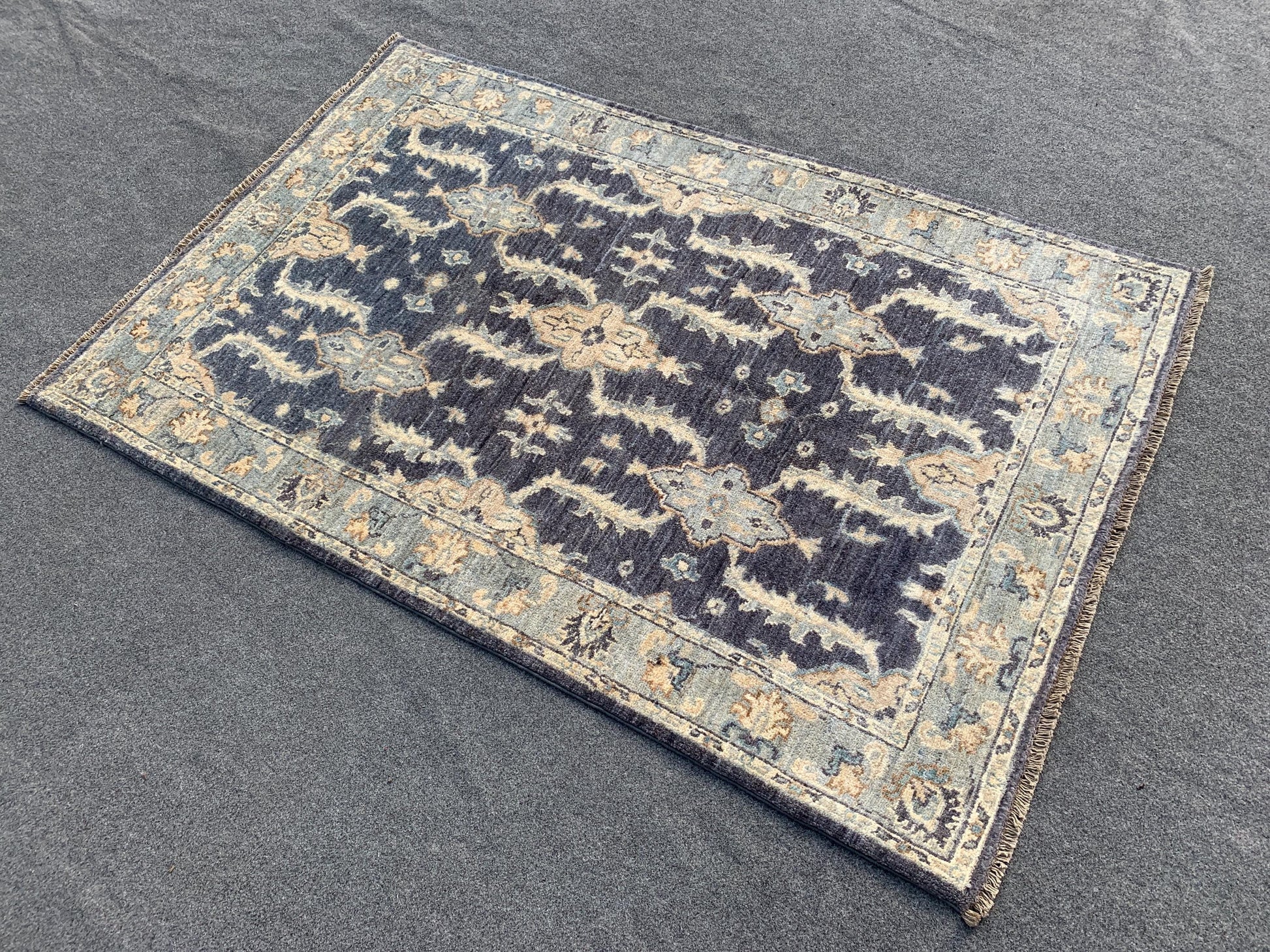 3x5 ft Grey Afghan Rug, Hand Knotted Turkmen Wool Rug, Traditional Turkmen Rug Famous Chobi Rug, Home Decor Rug Living Room Rug Bedroom Rug.