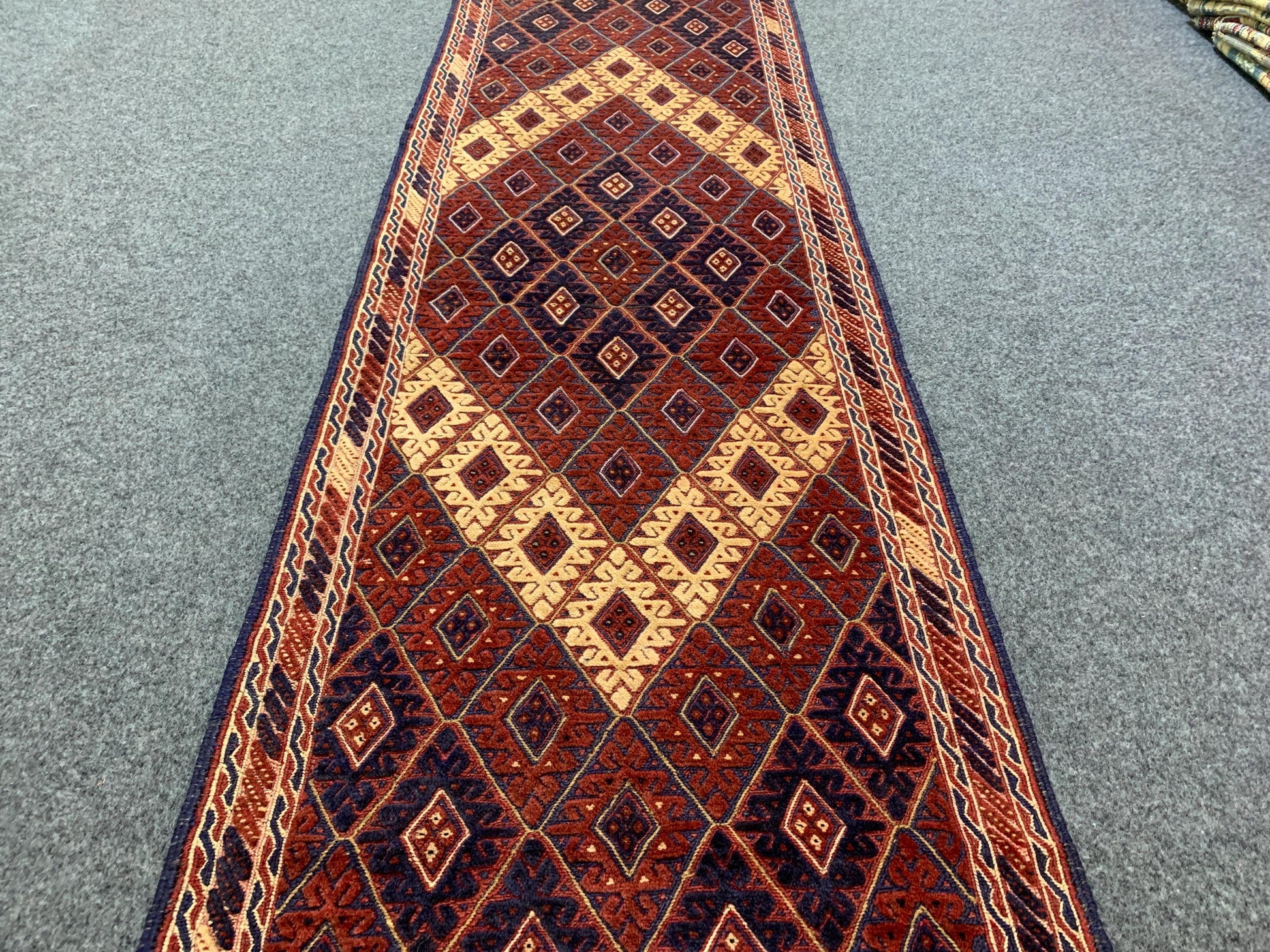 Vintage Mashwani Runner Kilim Rug Afghan Handmade Wool Rug, Herati Mashwani Rug One of a kind Antique Rug, Bedroom Hallway Runner Rug 3x9 ft