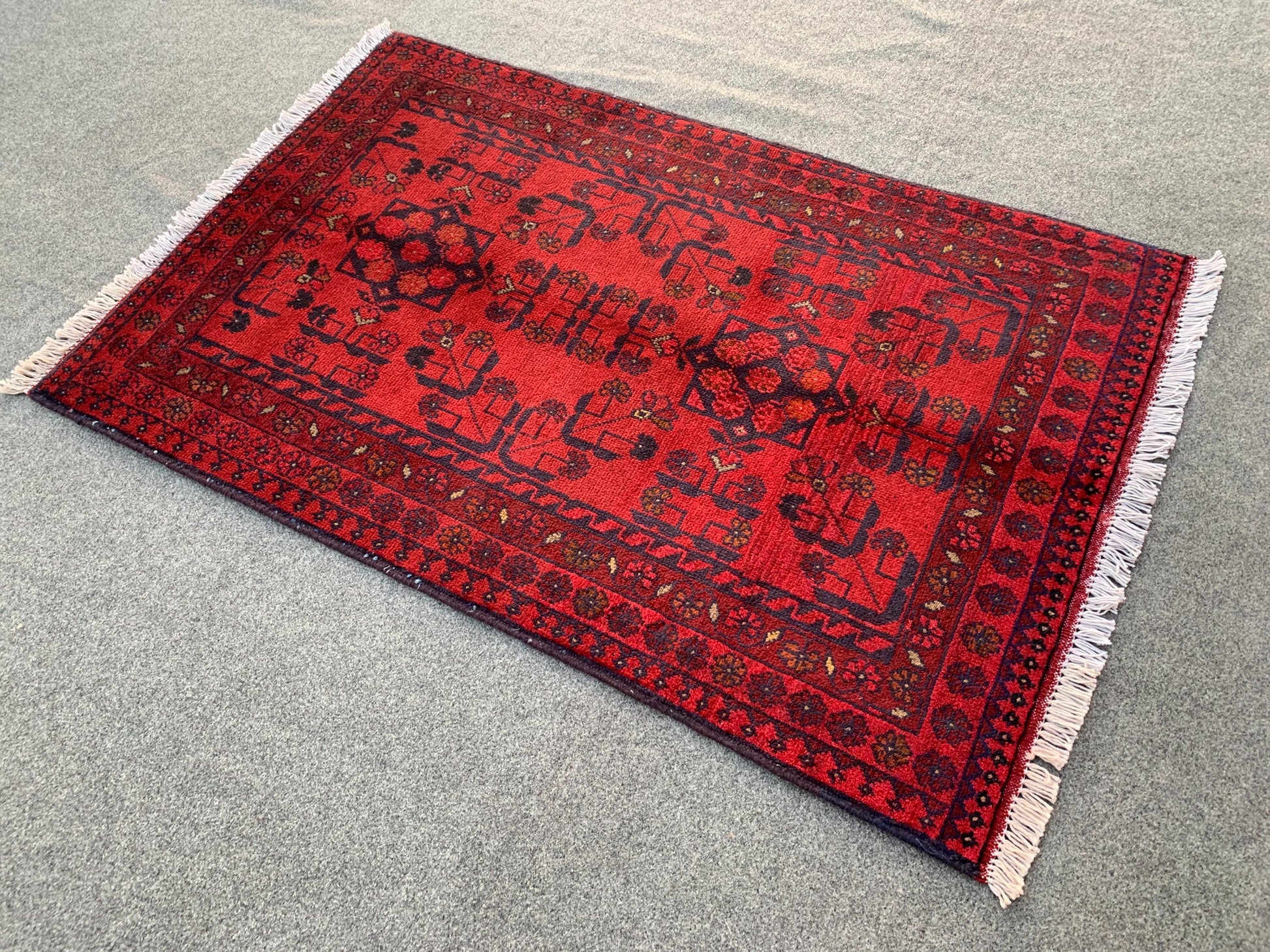 Red Bukhara design Rug, Afghan Khal Mohammadi Rug, Hand Knotted Wool Rug, Oriental Rug, Home Decor Rug, Bedroom Rug, Kitchen Rug 3x4 ft