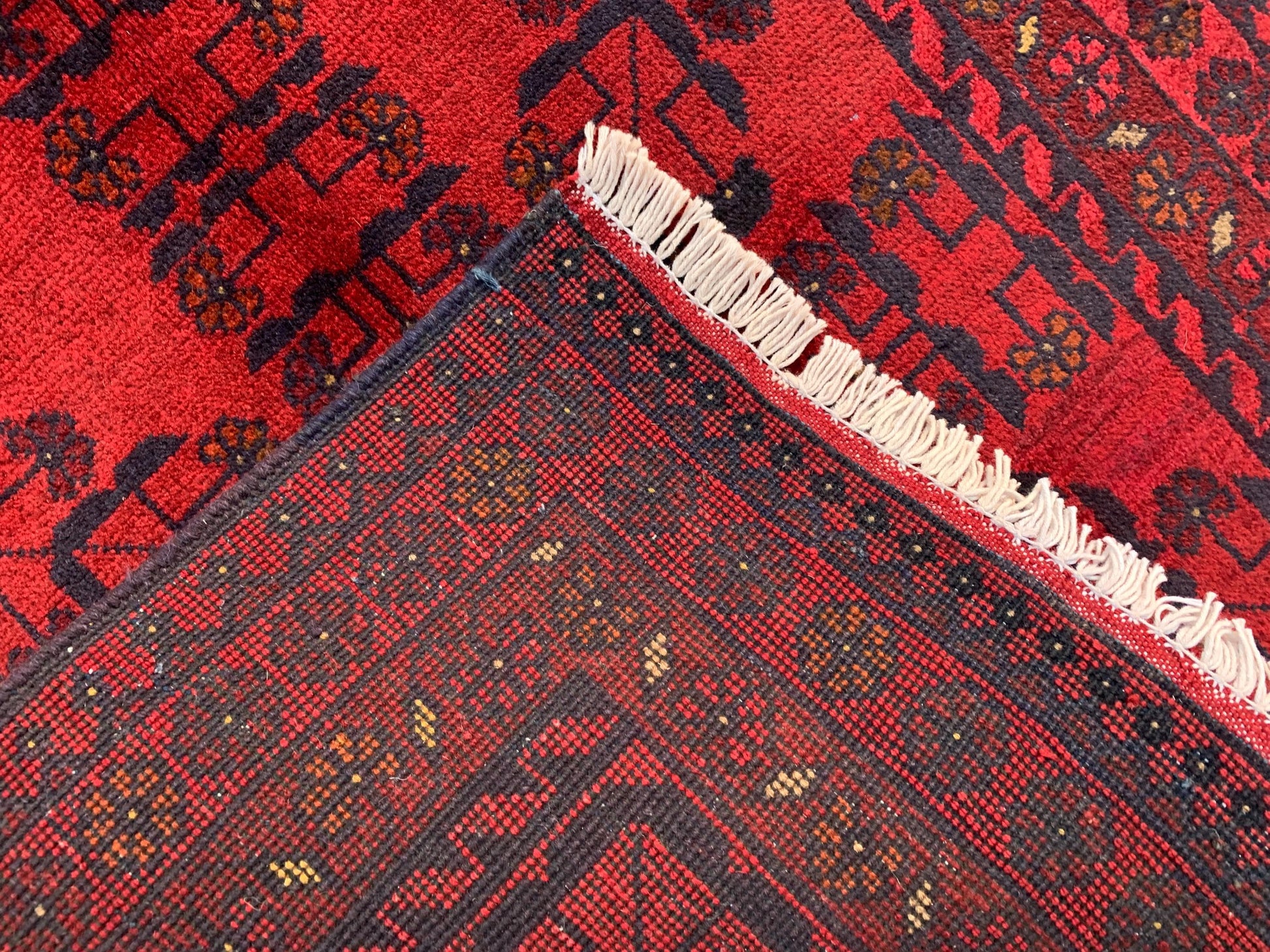 Red Bukhara design Rug, Afghan Khal Mohammadi Rug, Hand Knotted Wool Rug, Oriental Rug, Home Decor Rug, Bedroom Rug, Kitchen Rug 3x4 ft