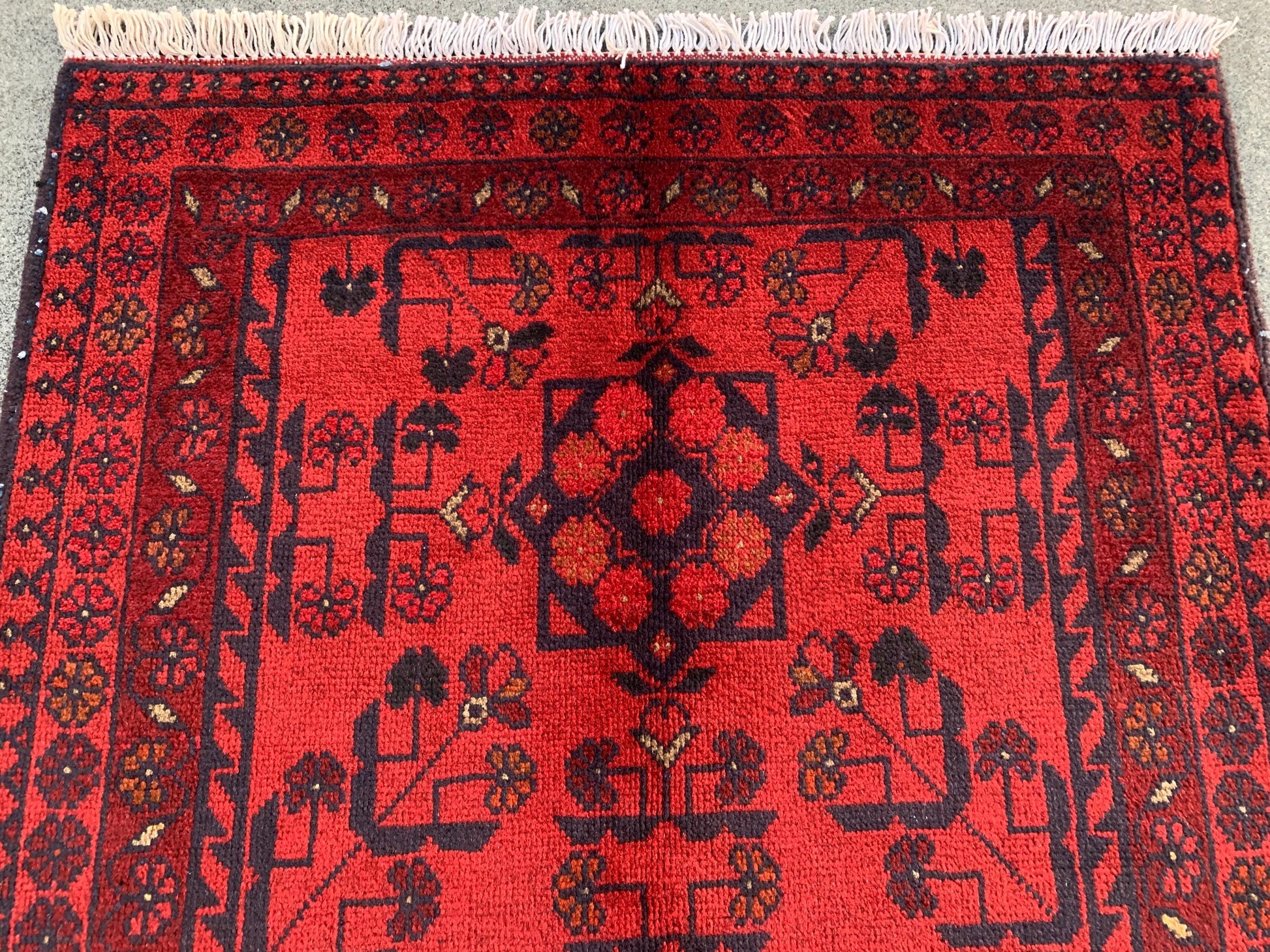 Red Bukhara design Rug, Afghan Khal Mohammadi Rug, Hand Knotted Wool Rug, Oriental Rug, Home Decor Rug, Bedroom Rug, Kitchen Rug 3x4 ft