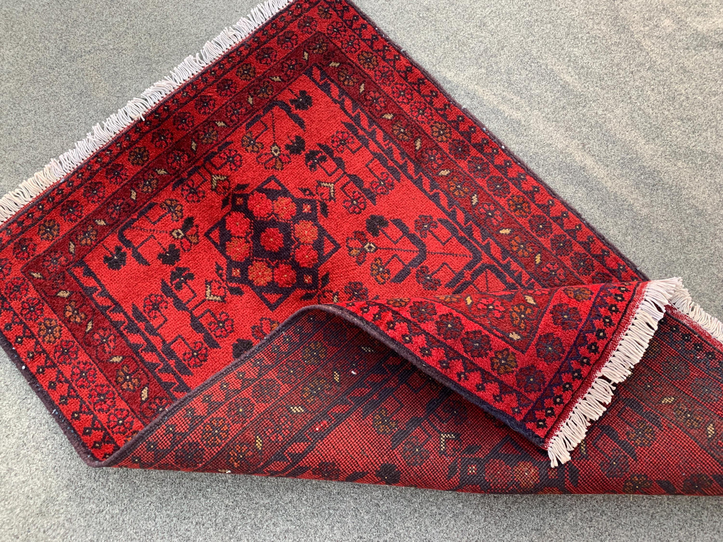 Red Bukhara design Rug, Afghan Khal Mohammadi Rug, Hand Knotted Wool Rug, Oriental Rug, Home Decor Rug, Bedroom Rug, Kitchen Rug 3x4 ft