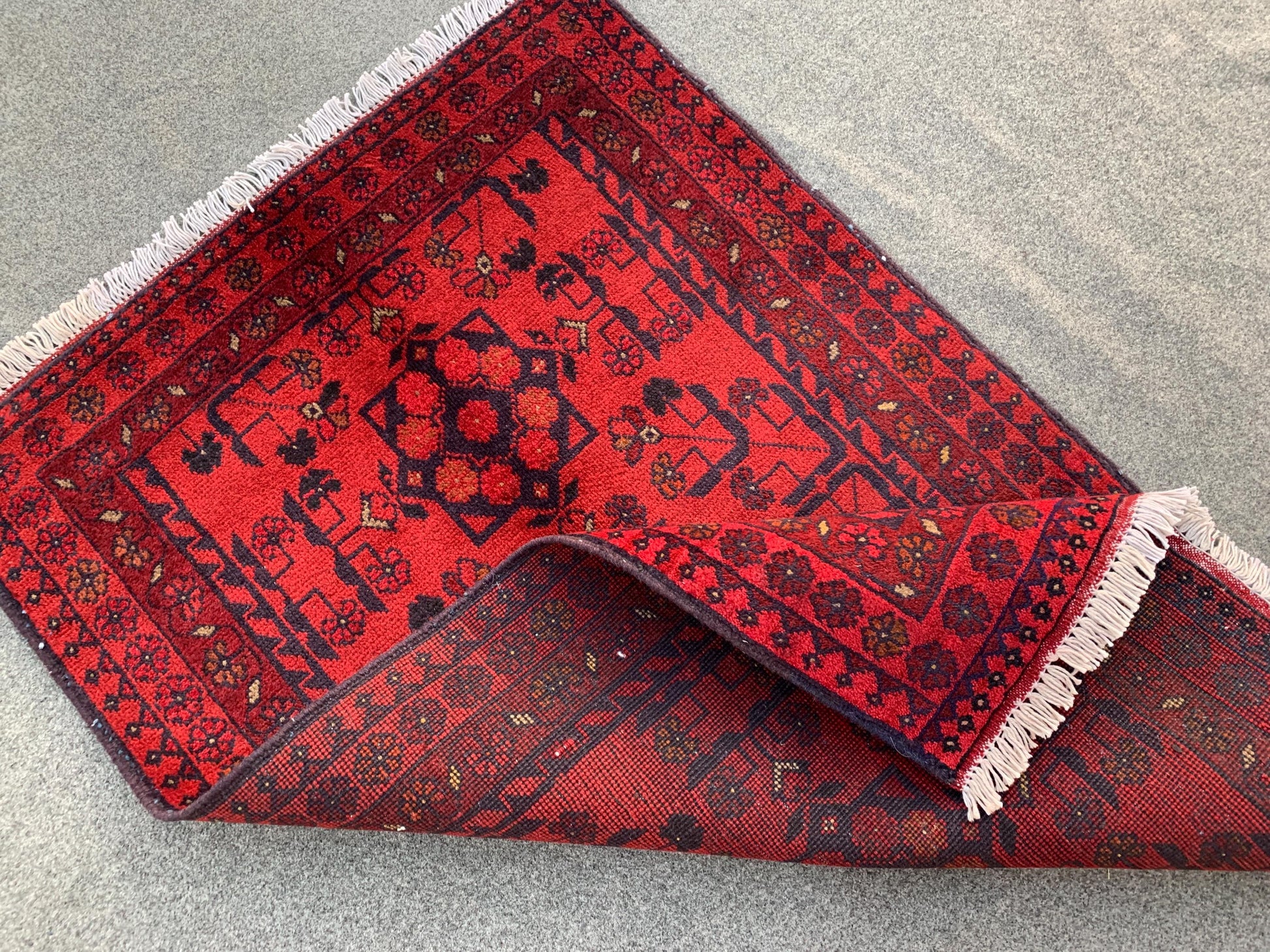 Red Bukhara design Rug, Afghan Khal Mohammadi Rug, Hand Knotted Wool Rug, Oriental Rug, Home Decor Rug, Bedroom Rug, Kitchen Rug 3x4 ft