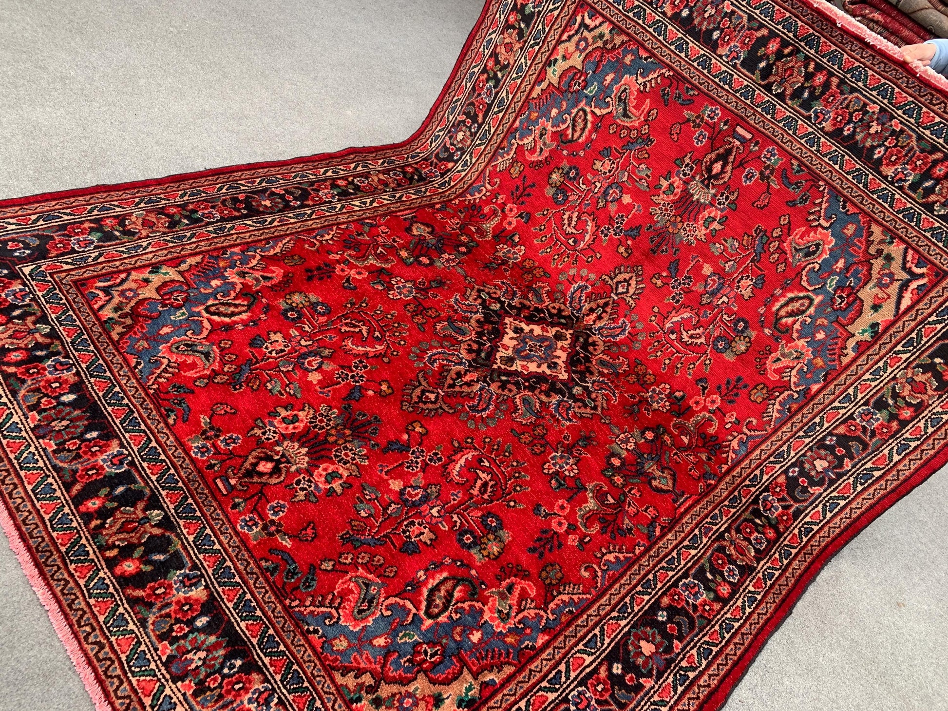 Vintage Caucasian design Rug, Hand knotted Wool Rug, Afghan Geometric Rug, Turkmen Tribal Rug, Oriental Rug Dining Room Living Room Rug 7x10