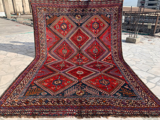 Vintage Caucasian Rug 7x10 ft 100%Hand Knotted Wool Rug, One of a kind Rug, Turkmen Tribal Rug, Home Decor Rug, Bedroom Rug Living Room Rug.