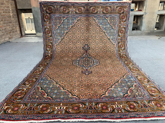 Afghan Vintage Rug, 100%Handwoven Wool Rug, Geometric Rug Turkmen Tribal Rug, High Pile Rug, Home Decor Floor Area Rug, Living Room Rug 7x10