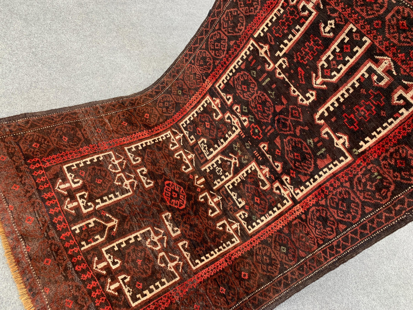 4x6 Vintage Afghani Herati Rug Hand Knotted Wool Rug, Herati Baluchi Rug, Geometric Area Rug Tribal Rug Oriental Rug, Bedroom Rug 3.6x5.5 ft