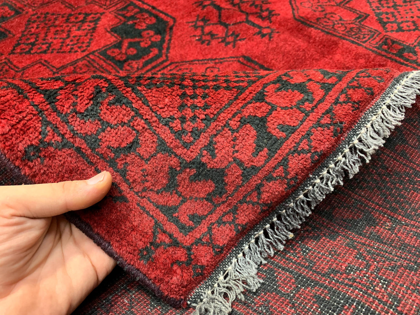 Vintage Fil Pai design Rug, Afghan Hand Knotted Wool Rug, Famous Turkmen Rug, Red Khal Muhammadi Rug, Home Decor Rug, Living Room Rug 5x6 ft