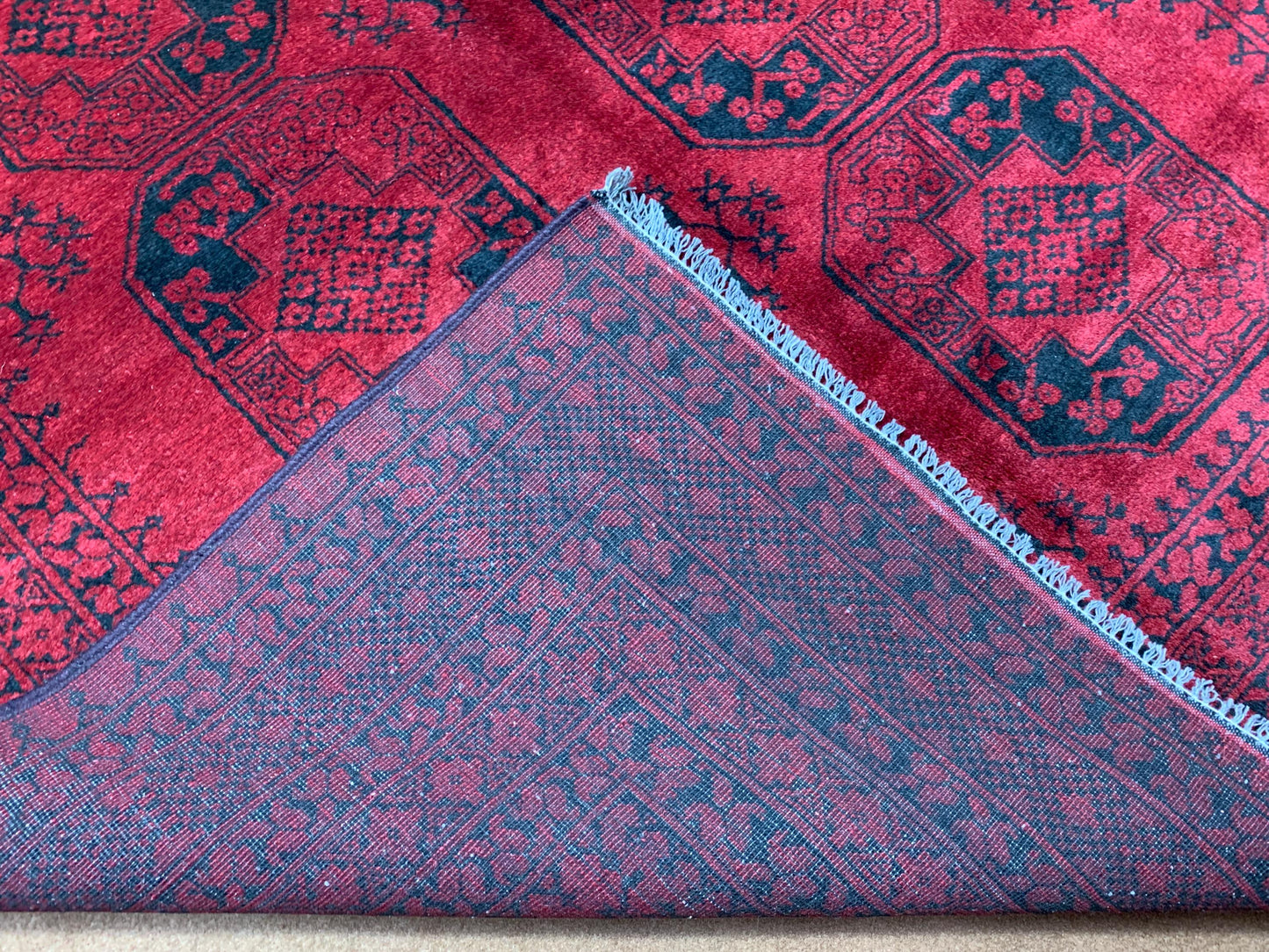 Vintage Fil Pai design Rug, Afghan Hand Knotted Wool Rug, Famous Turkmen Rug, Red Khal Muhammadi Rug, Home Decor Rug, Living Room Rug 5x6 ft
