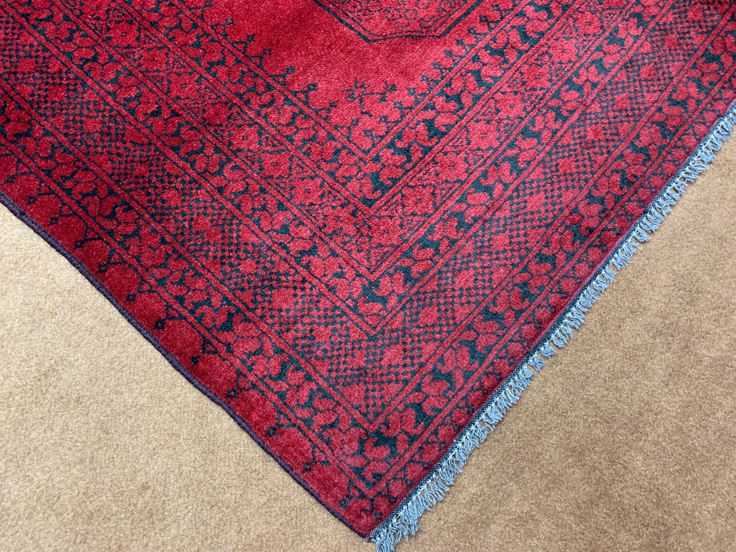 Vintage Fil Pai design Rug, Afghan Hand Knotted Wool Rug, Famous Turkmen Rug, Red Khal Muhammadi Rug, Home Decor Rug, Living Room Rug 5x6 ft
