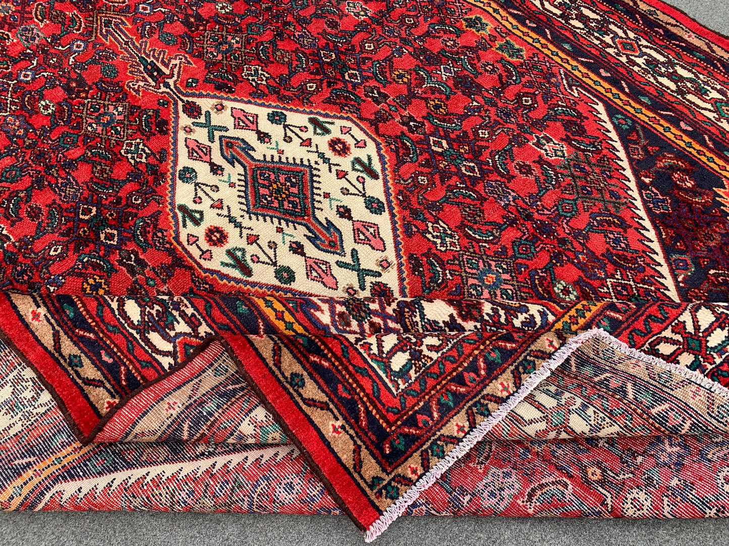 7x10 ft Vintage Caucasian design Rug, Afghan Hand Knotted Wool Rug, Turkmen Tribal Rug, Geometric Oriental Rug, Living Room Dining Room Rug.