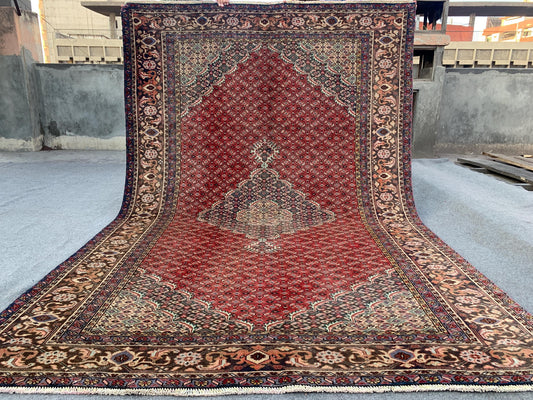 Vintage Geometric Rug, 100%Handwoven Wool Rug, Afghan Antique Rug, Turkmen Tribal Rug, Oriental Rug, Floor Area Rug, Living Room Rug 6x9 ft