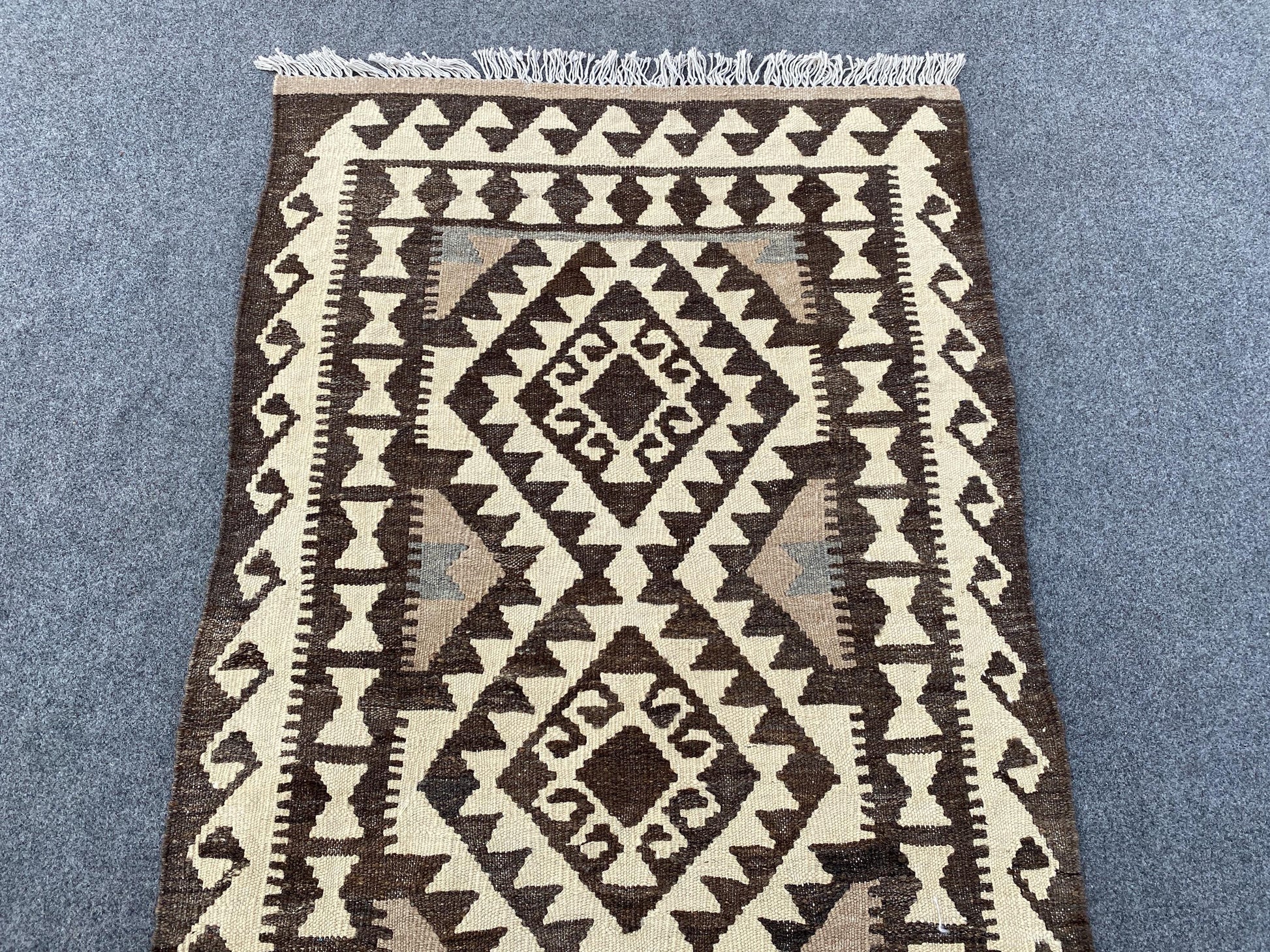 Geometric Maimana Sumak Kilim Runner Rug, Afghan Hand Knotted Rug, Flatweave Kilim Rug Natural Kilim Rug, Bedroom Hallway Runner Rug 3x10 ft
