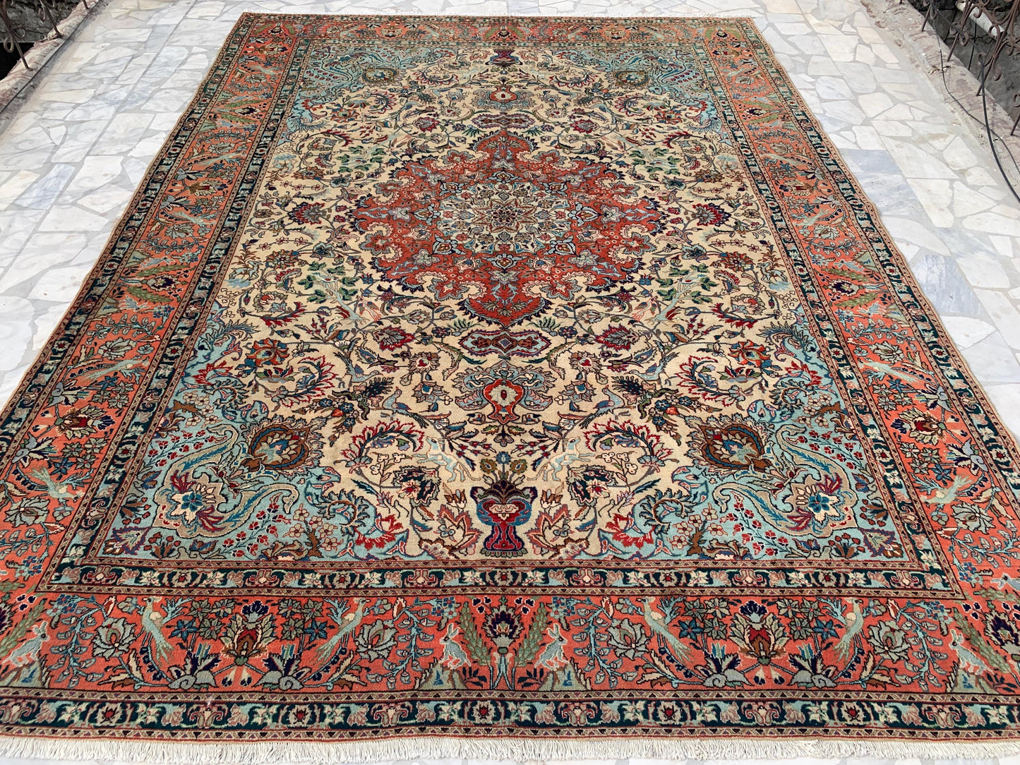 Vintage Pictorial Animal Rug, Turkish design Rug, Hand Knotted Wool Rug, Shikar Gah Rug, One of a kind Rug, Dining Room Living Room Rug 8x11
