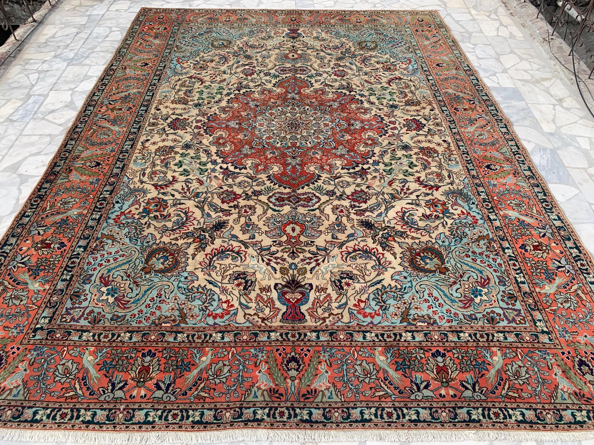 Vintage Pictorial Animal Rug, Turkish design Rug, Hand Knotted Wool Rug, Shikar Gah Rug, One of a kind Rug, Dining Room Living Room Rug 8x11
