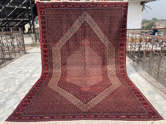 7x10 ft Vintage Geometric Rug, Hand Knotted Wool Rug, High Quality Rug Antique Oriental Rug, Home Decor Rug Dining Room Rug Living Room Rug.