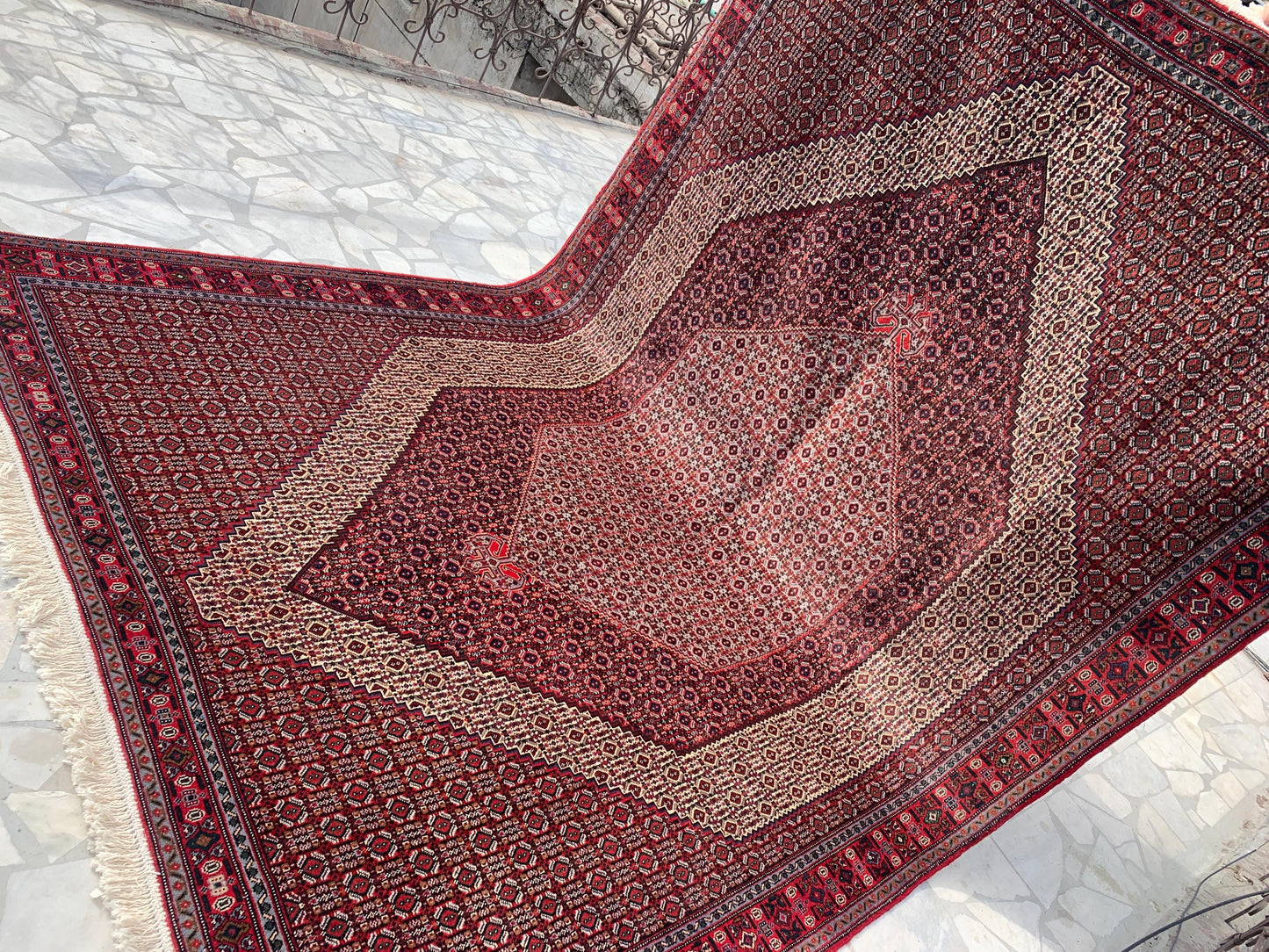 7x10 ft Vintage Geometric Rug, Hand Knotted Wool Rug, High Quality Rug Antique Oriental Rug, Home Decor Rug Dining Room Rug Living Room Rug.
