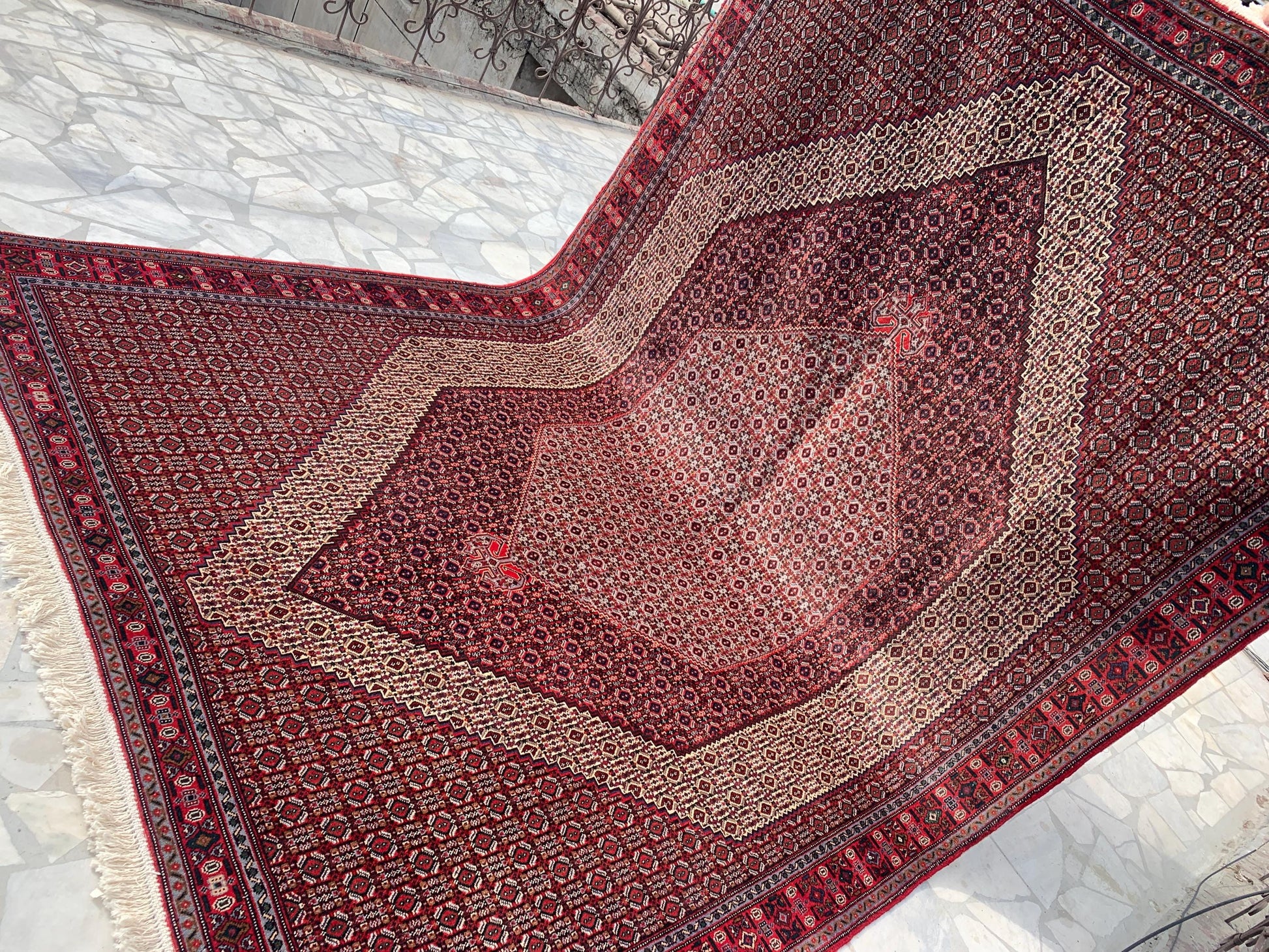7x10 ft Vintage Geometric Rug, Hand Knotted Wool Rug, High Quality Rug Antique Oriental Rug, Home Decor Rug Dining Room Rug Living Room Rug.