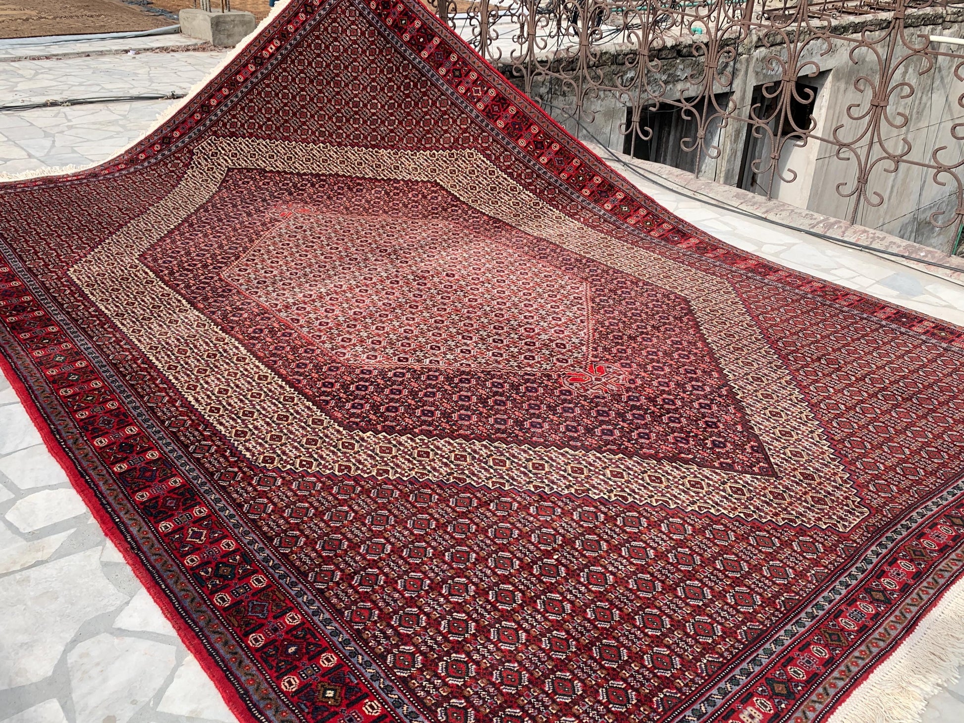 7x10 ft Vintage Geometric Rug, Hand Knotted Wool Rug, High Quality Rug Antique Oriental Rug, Home Decor Rug Dining Room Rug Living Room Rug.