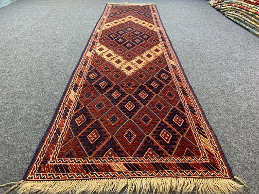 Vintage Mashwani Runner Kilim Rug Afghan Handmade Wool Rug, Herati Mashwani Rug One of a kind Antique Rug, Bedroom Hallway Runner Rug 3x9 ft