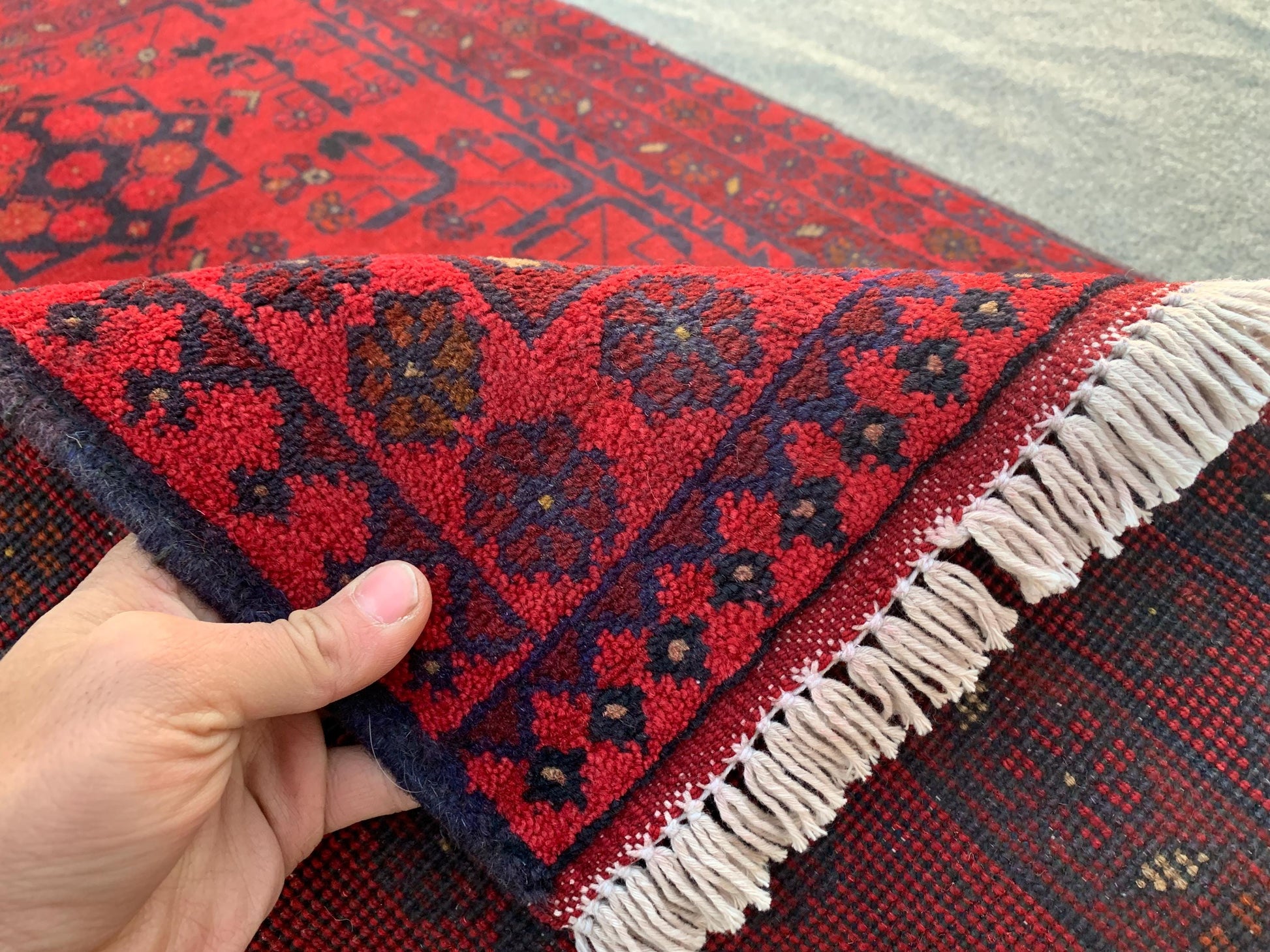 Red Bukhara design Rug, Afghan Khal Mohammadi Rug, Hand Knotted Wool Rug, Oriental Rug, Home Decor Rug, Bedroom Rug, Kitchen Rug 3x4 ft