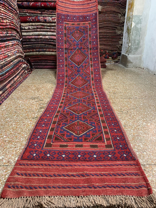Famous Mashwani Runner Kilim Rug 2x9 ft Afghan Hand Knotted Wool Rug, New Herati Mashwani Kilim Rug, Geometric Kilim Rug Hallway Runner Rug.