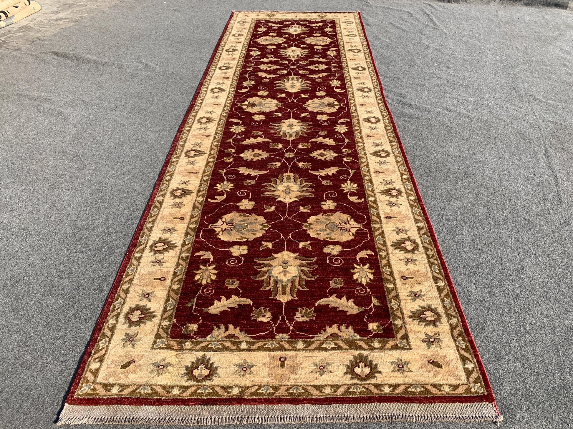 Red Afghan Runner Rug, Turkmen Hand Knotted Wool Rug, Chobi Area Floral Rug, Traditional Runner Rug, Home Decor Rug, Hallway Runner Rug 3x10