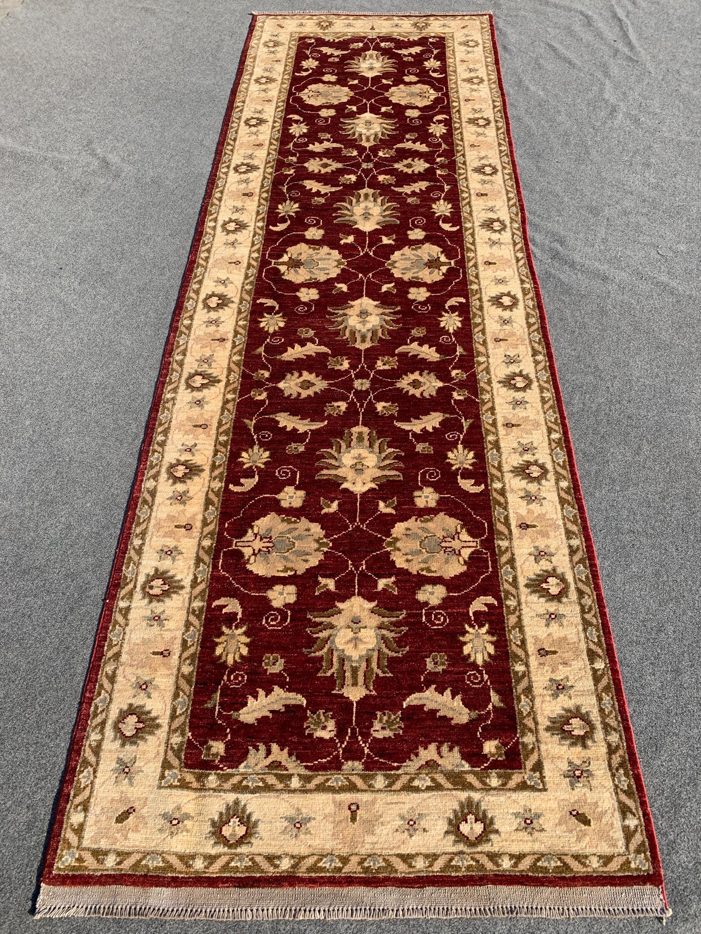 Red Afghan Runner Rug, Turkmen Hand Knotted Wool Rug, Chobi Area Floral Rug, Traditional Runner Rug, Home Decor Rug, Hallway Runner Rug 3x10