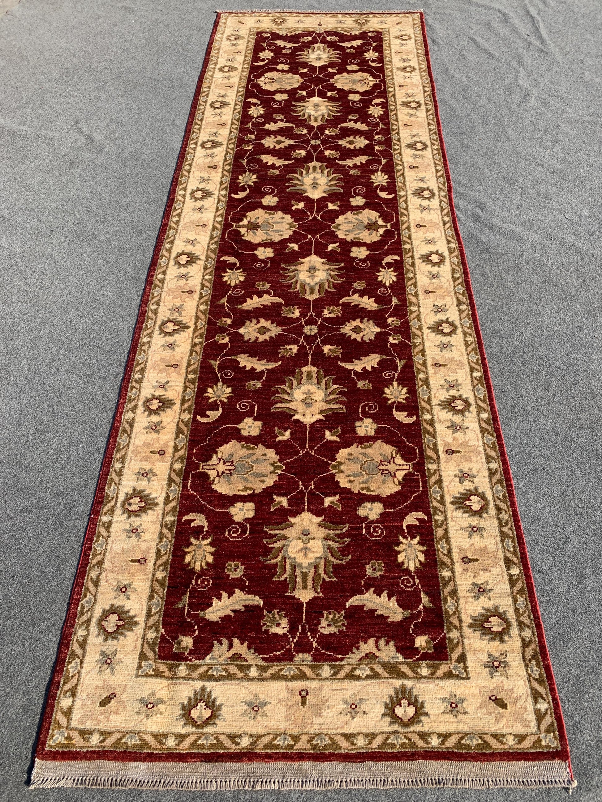 Red Afghan Runner Rug, Turkmen Hand Knotted Wool Rug, Chobi Area Floral Rug, Traditional Runner Rug, Home Decor Rug, Hallway Runner Rug 3x10