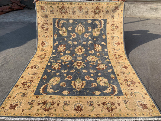 5x7 ft Afghan Chobi Floral Rug, Turkmen Hand Knotted Rug, Traditional Wool Rug, Chobi Floral Rug, Home Decor Rug, Living Room Rug.
