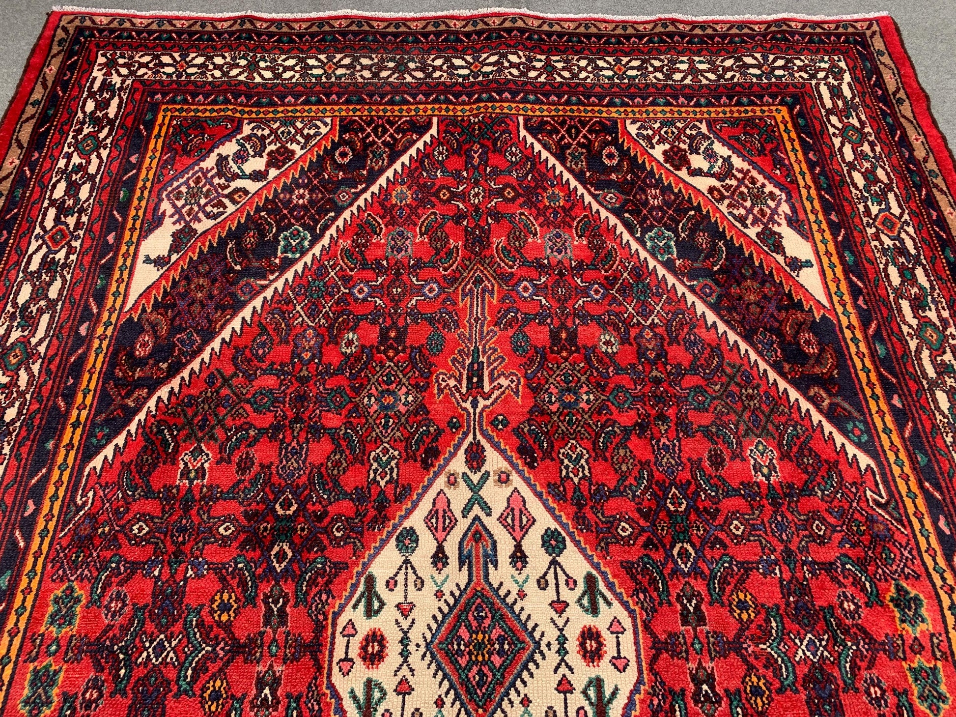 7x10 ft Vintage Caucasian design Rug, Afghan Hand Knotted Wool Rug, Turkmen Tribal Rug, Geometric Oriental Rug, Living Room Dining Room Rug.