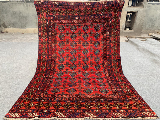 4x6 Famous HeratI Baluchi Rug, Afghan Handmade Rug. Mowri design Rug, Oriental Wool Rug Tribal Rug, Home Decor Rug, Living Room Bedroom Rug.