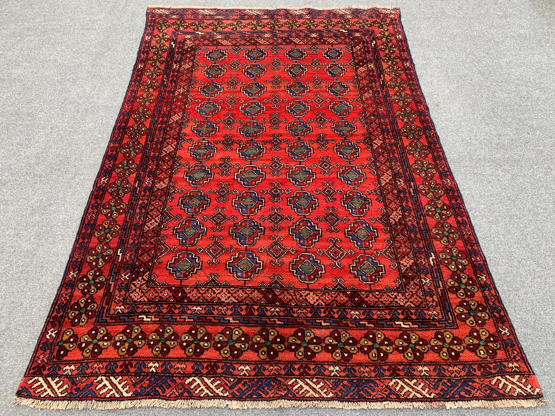 4x6 Famous HeratI Baluchi Rug, Afghan Handmade Rug. Mowri design Rug, Oriental Wool Rug Tribal Rug, Home Decor Rug, Living Room Bedroom Rug.