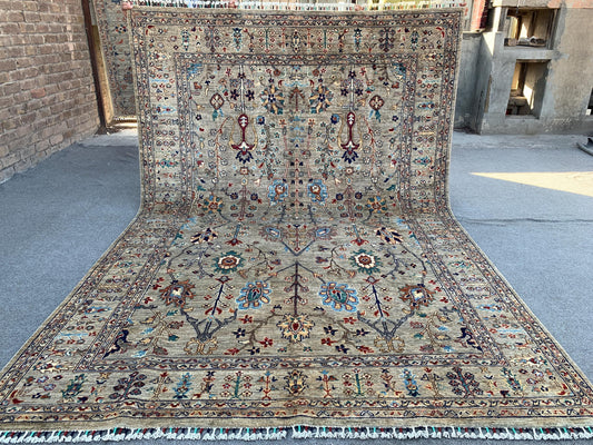 7x10 ft Afghan Sultani Floral Rug, Hand Knotted Turkmen Wool Rug, Top Quality Rug, Natural Dyes Rug, Home Decor Rug Bedroom Living Room Rug,