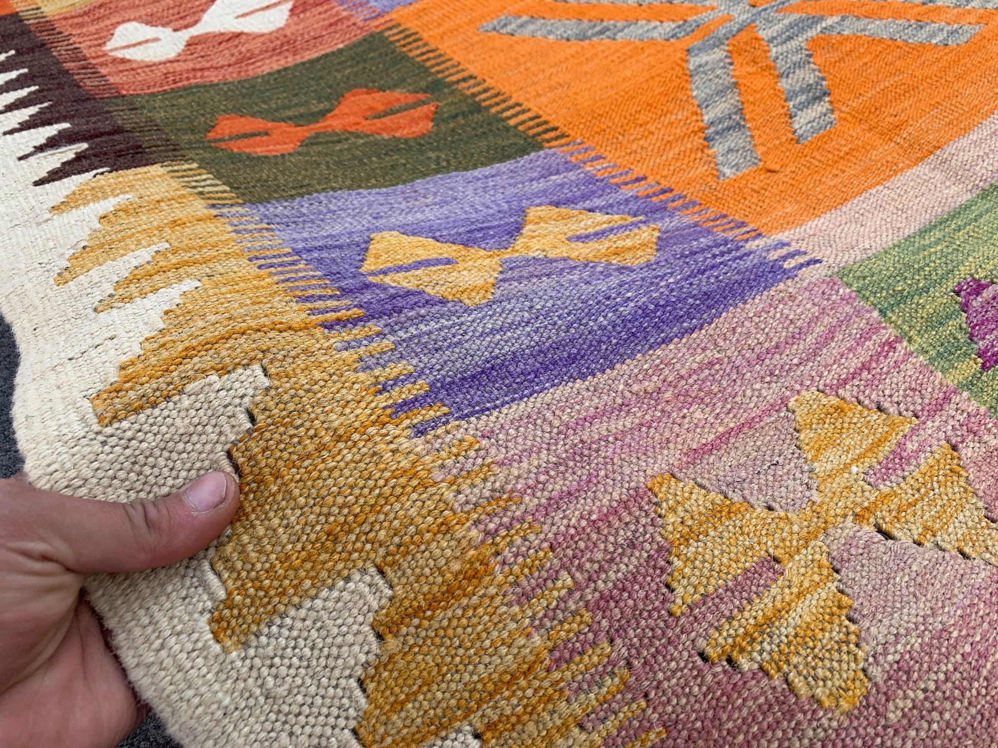 Afghan Maimana Soumak Kilim Rug 7x10 Hand Knotted Soumak Rug, Checkered design Rug, Home Decoration Rug Colorful Soumak Rug Living Room Rug.
