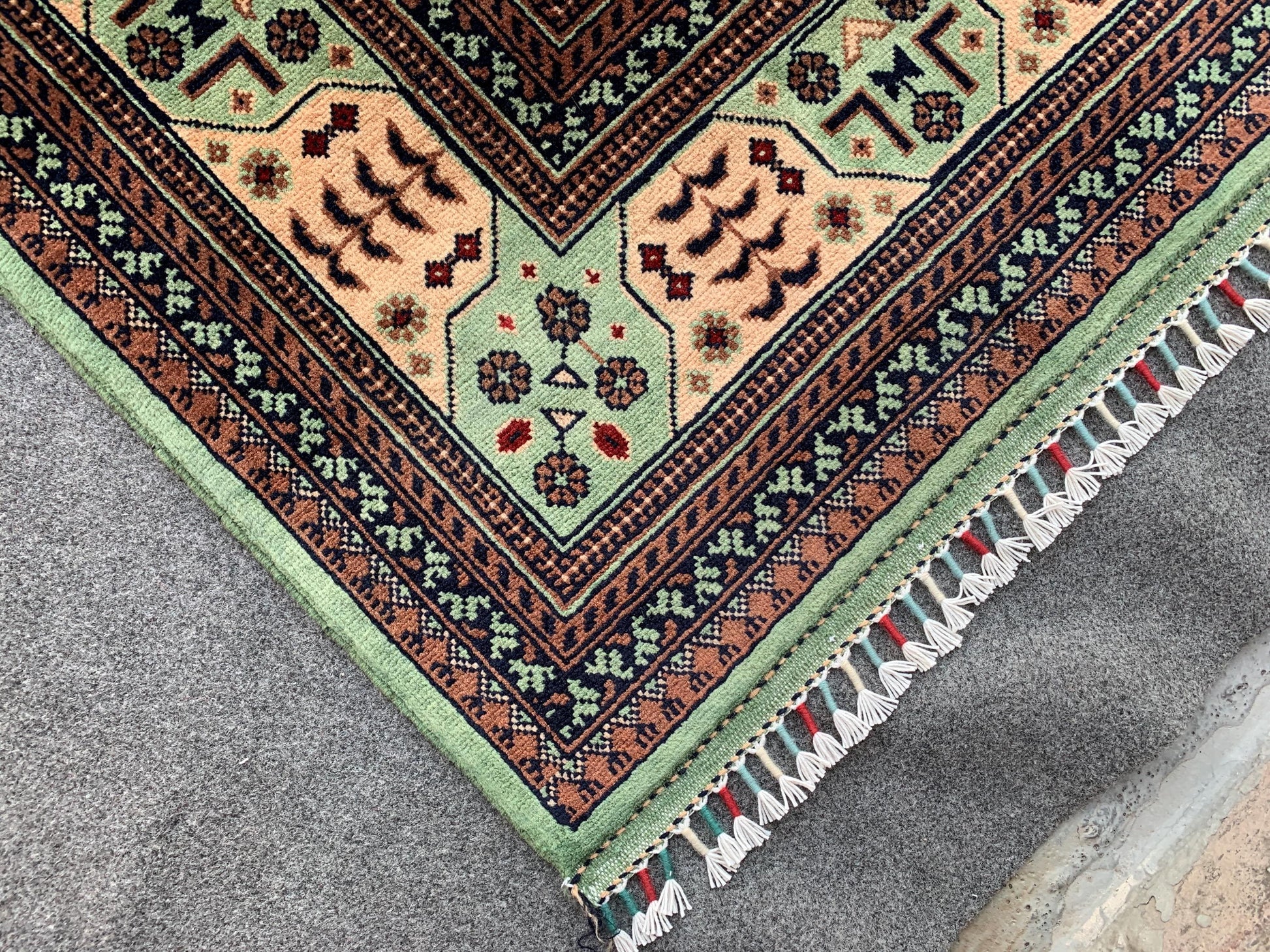 8x12 Ft Large Afghan Bukhara Rug, Natural Hand Knotted Wool Rug, High Quality Bukhara Rug, Turkmen Oriental Rug Dining Room Living Room Rug.