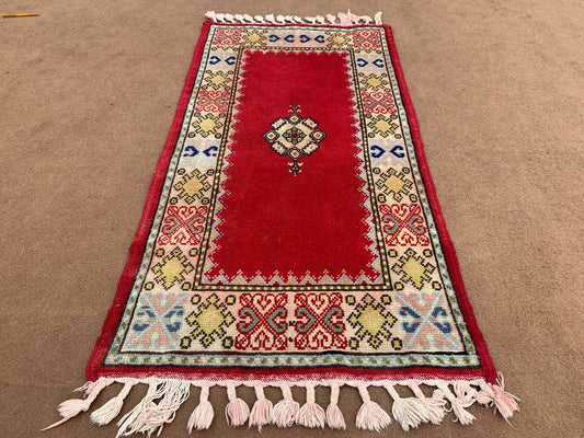 2x4 Small Rug, Afghan Handmade Rug, Geometric Area Rug, Vintage Rug, Oriental Rug, Tribal Rug, Small Gift Rug, Rugs for Bedroom Hallway Rug.