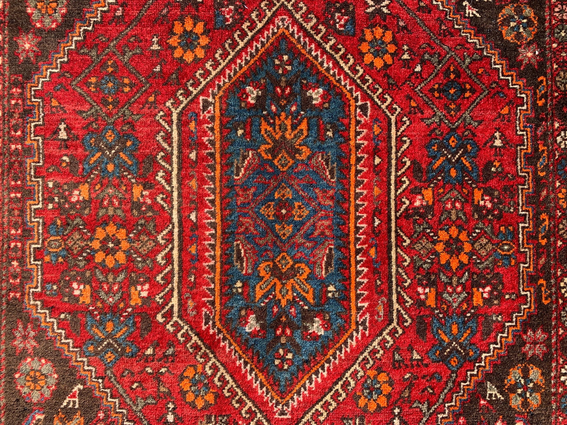 3x5 One of a kind vintage Rug, Natural Afghan Hand Knotted Wool Rug, Geometric Area Rug, High Pile Rug, Rugs for Bedroom Office Kitchen Rug.