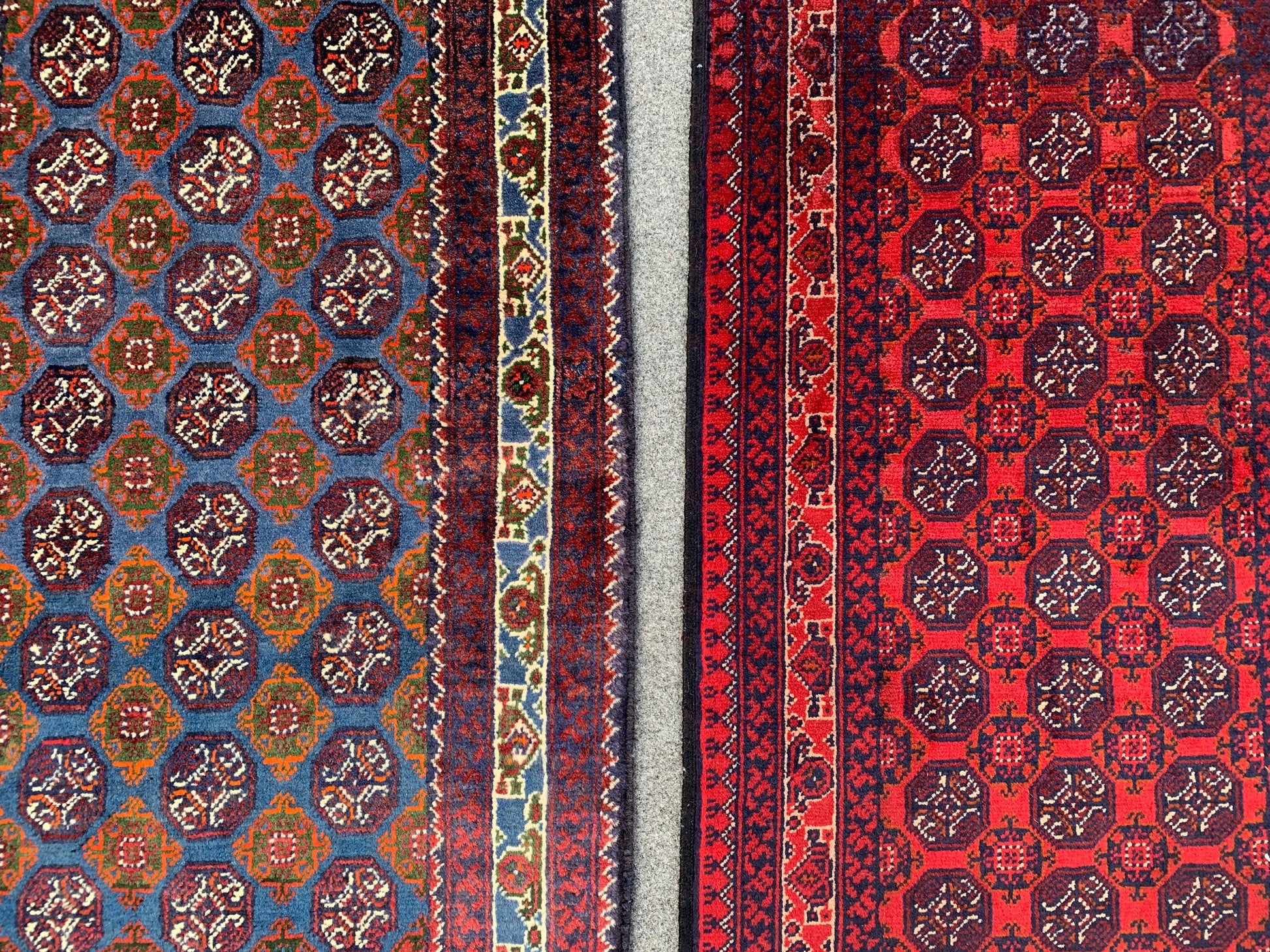 2x3 Ft Small Afghan Rug, Hand knotted Wool Rug, Khoja Roshni Rug Red Blue Rug, Small 2 Piece Rug, Oriental Rug, Rugs for Kitchen Hallway Rug