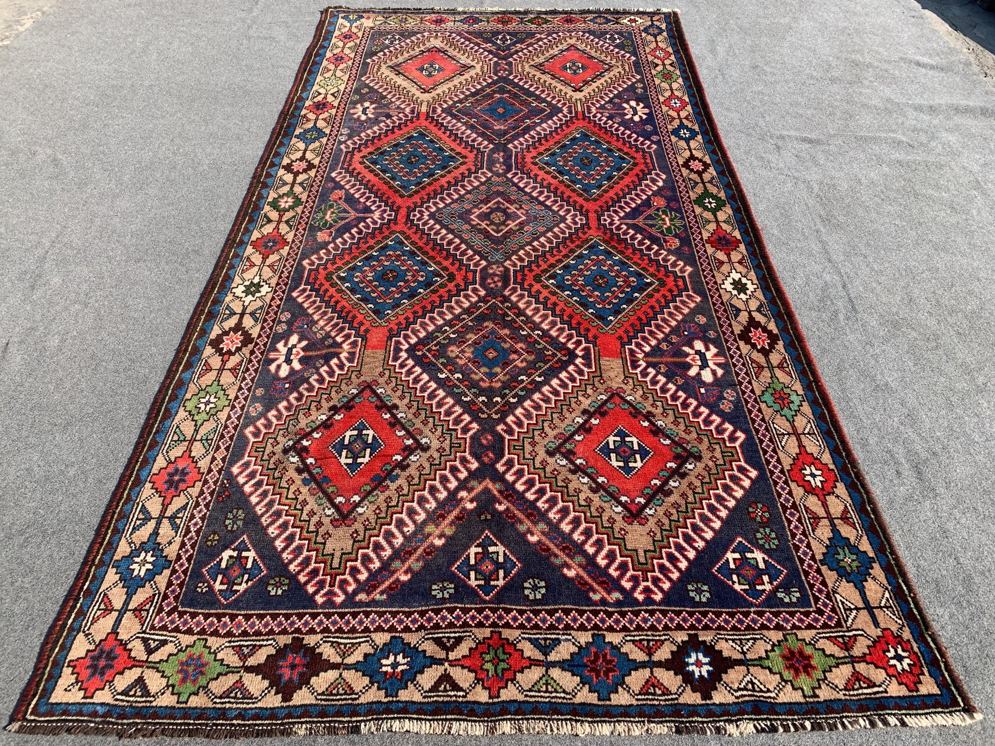 5x9 Ft Amazing Antique Rug, Afghan Handmade Wool Rug, Caucasian design Rug, Geometric Area Rug, Oriental Wool Rug, Bedroom Living Room Rug.