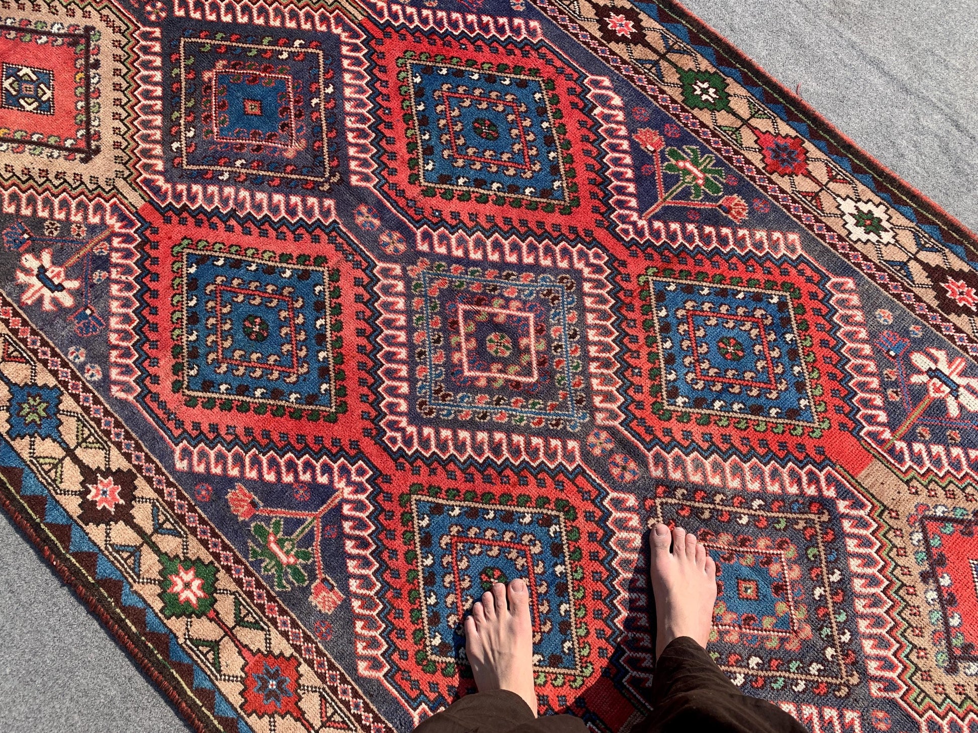 5x9 Ft Amazing Antique Rug, Afghan Handmade Wool Rug, Caucasian design Rug, Geometric Area Rug, Oriental Wool Rug, Bedroom Living Room Rug.