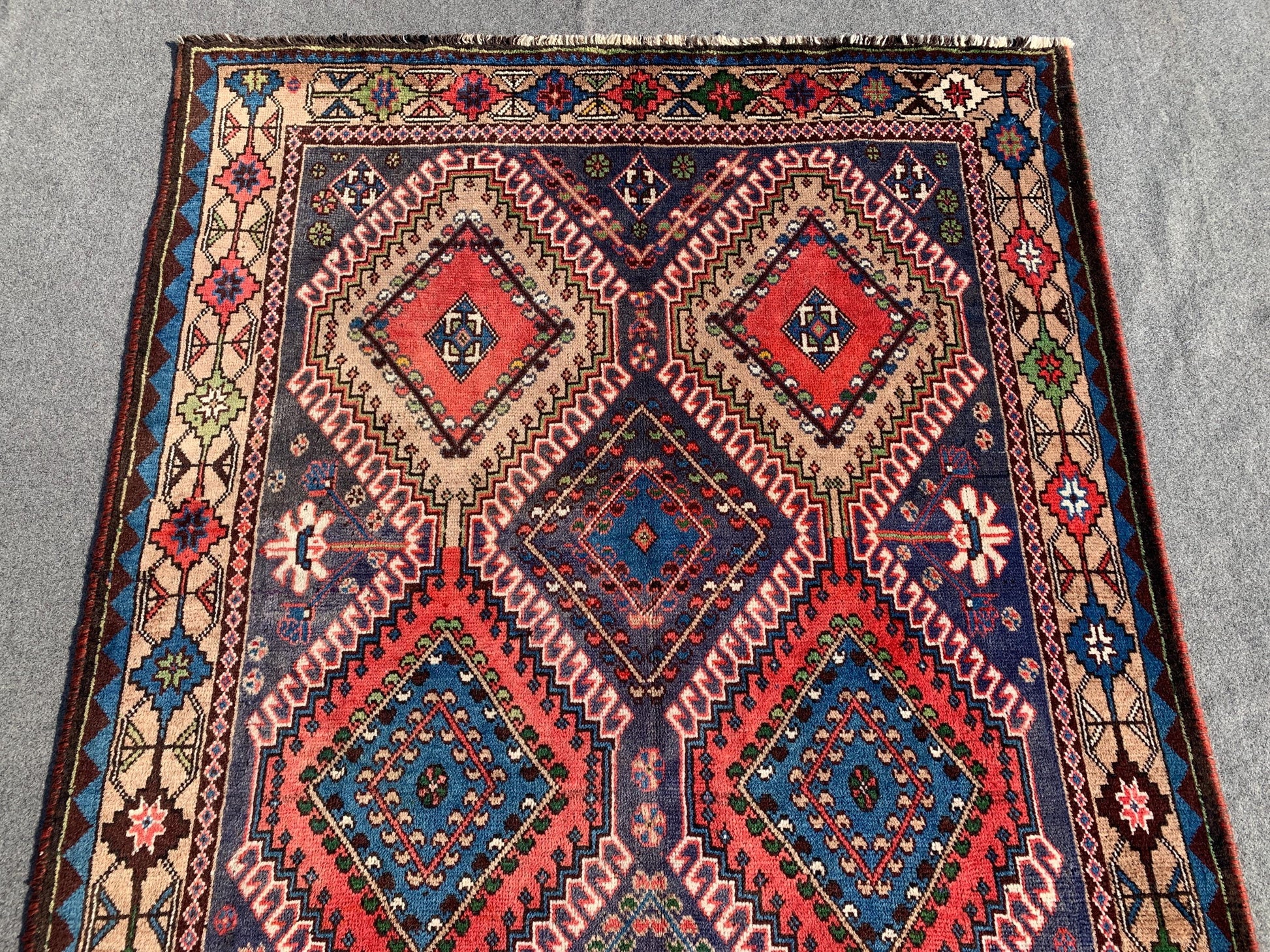 5x9 Ft Amazing Antique Rug, Afghan Handmade Wool Rug, Caucasian design Rug, Geometric Area Rug, Oriental Wool Rug, Bedroom Living Room Rug.