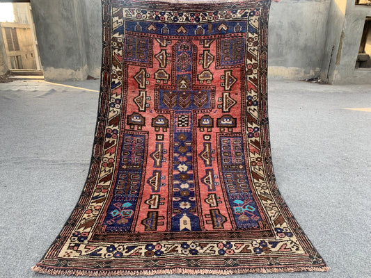 3x4 Ft Antique Rug, Pictorial Rug, Afghan Hand Knotted Rug, Oriental Wool Rug, Vintage Rug, Best for Kids Room Rug, Bedroom Rug, Office Rug.
