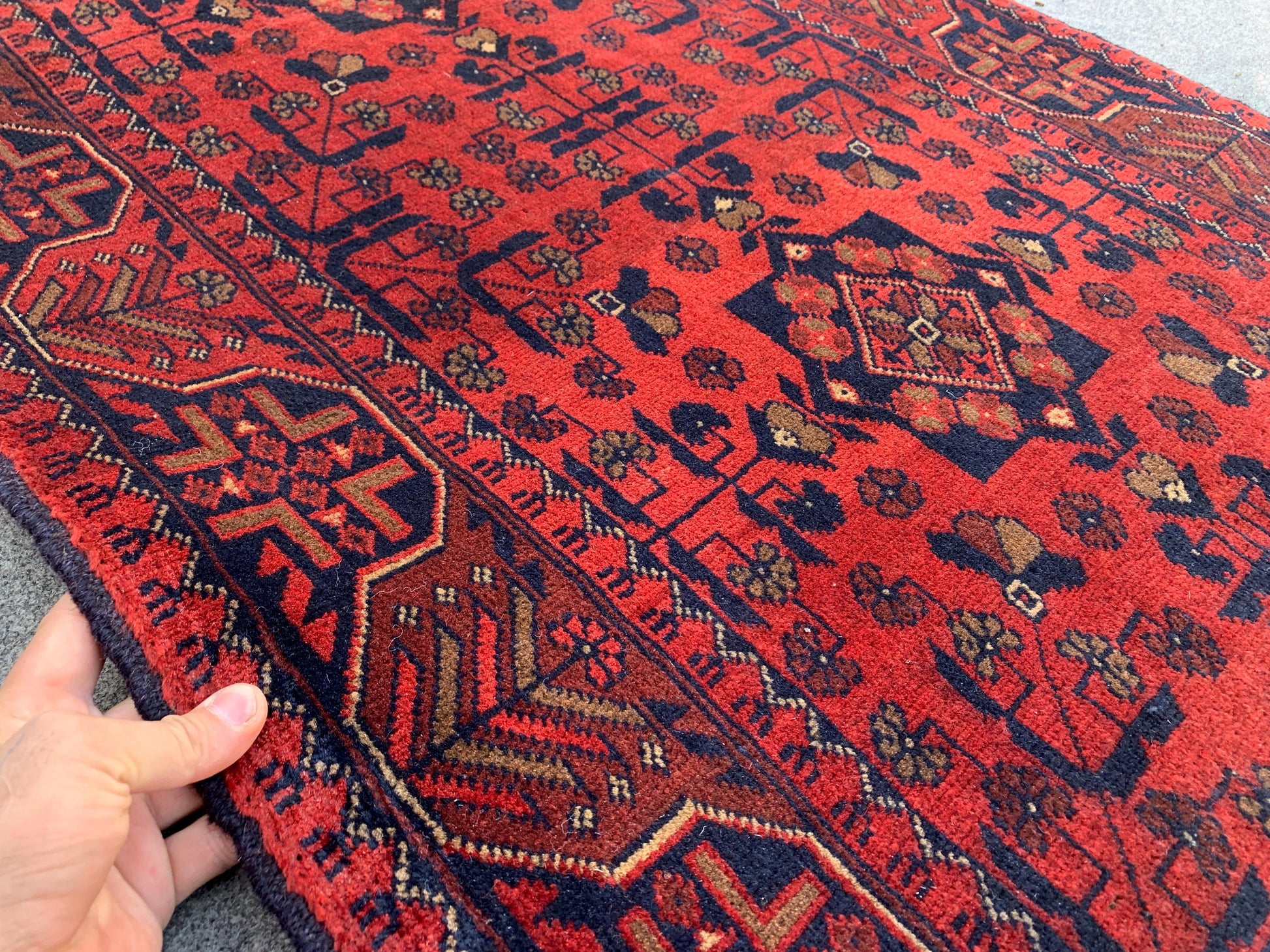 3x5 Ft Vintage Bukhara Rug, Afghan Handmade Wool Rug, Khal Muhammadi Rug, Oriental Rug, Home Decor Rug, Rugs for Bedroom Kitchen Hallway Rug