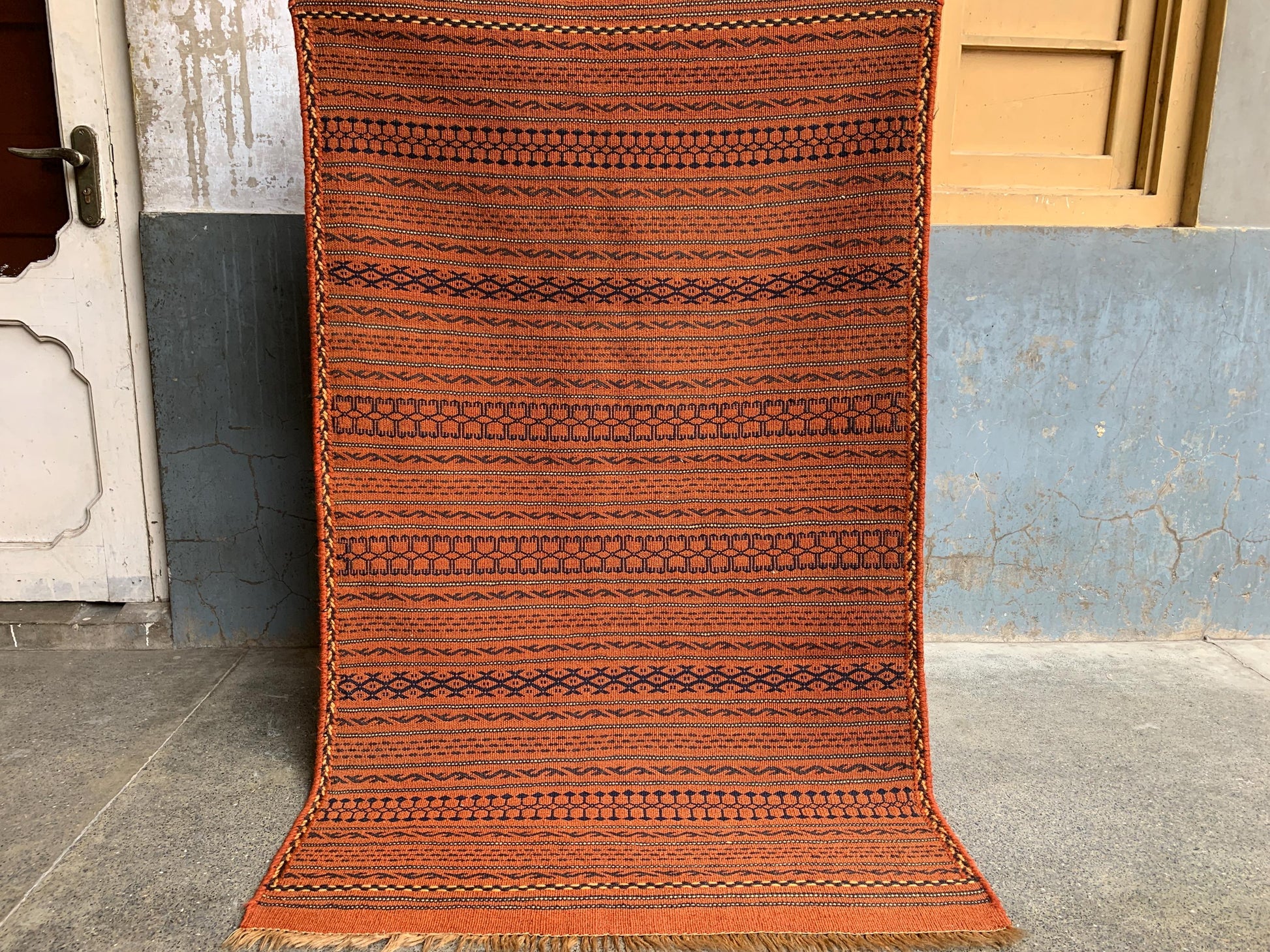 3x5 Ft Antique kilim Rug, Afghan Handmade kilim Rug, Laghari design kilim Rug, Flatweave Oriental kilim Rug, Rugs for Kitchen Hallway Rug.