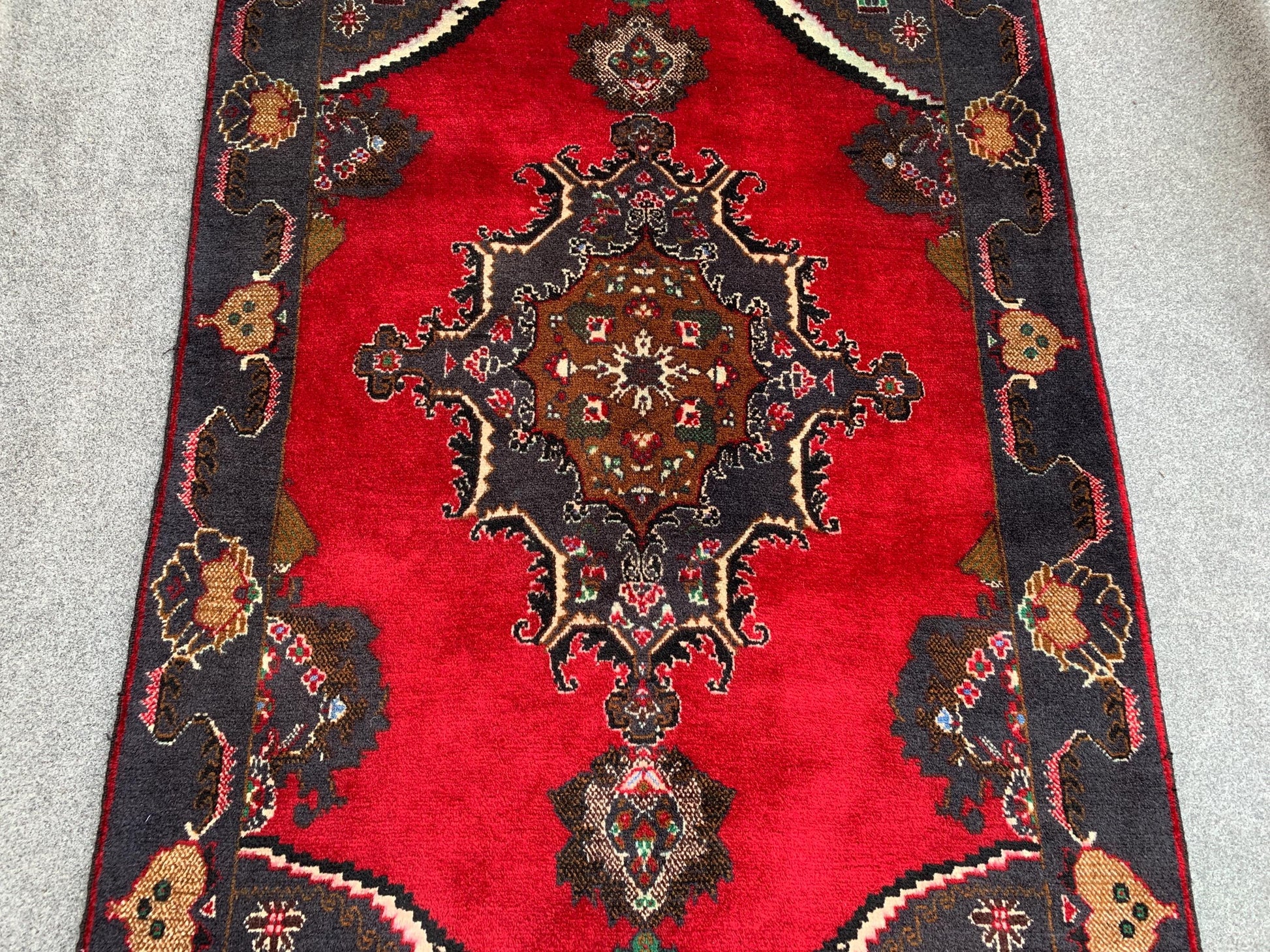 4x7 Ft Vintage Baluchi Rug, Afghan Hand Knotted Rug, Geometric Area Rug, Oriental Wool Rug, High Pile Rug, Rugs for Bedroom Living Room Rug.