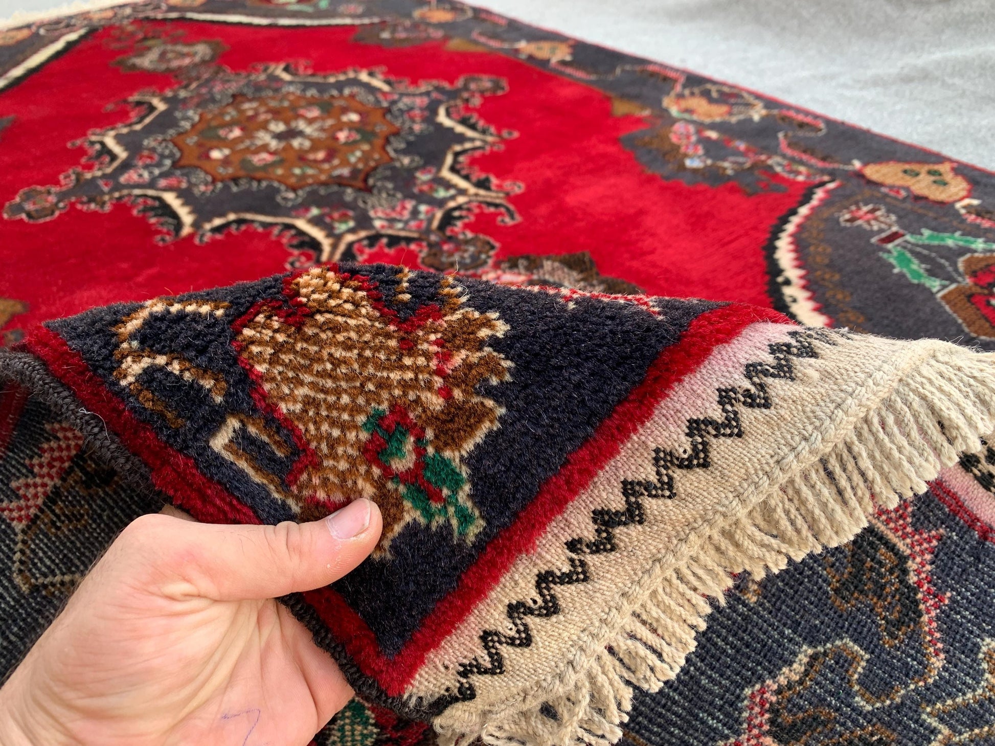 4x7 Ft Vintage Baluchi Rug, Afghan Hand Knotted Rug, Geometric Area Rug, Oriental Wool Rug, High Pile Rug, Rugs for Bedroom Living Room Rug.